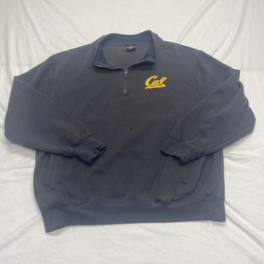 Men's Colosseum Navy Cal Bears Tortugas Logo QuarterZip Fleece Pullover JacketXL